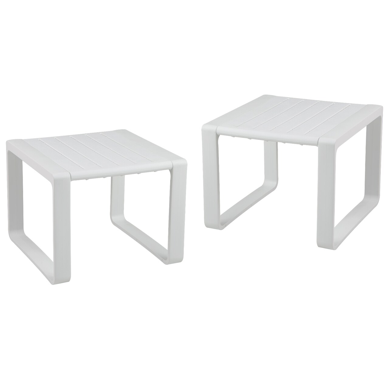 Outdoor Adirondack Side Table Set of 2 with Smooth Tabletop and Non-Slip Feet